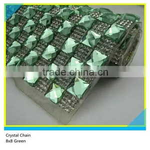 24*40 cm Green Square Shape Glue Adhesive Rhinestone Sheet 8*8 mm thumbnail-1