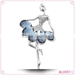 2016 New Design Elegant Dancer Design Brooch With Crystal Sweet Girl Jewelry thumbnail-1