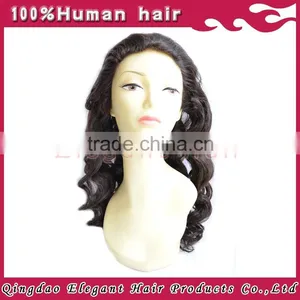 2015 Wholesale Cheap Lace Wig With Bangs 100% Unprocessed Virgin Remy Brazilian Human Hair Full Lace Wigs thumbnail-1