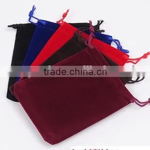 Hight Quality Custom Velvet Bag Flock Pouch Wholesale Cloth Pouch Satin Pouch B267 thumbnail-1