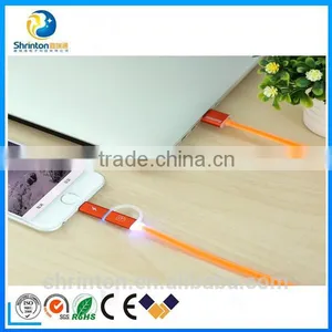 Hot Selling Remax 2 In1 Led USB Data Cable for Iphone and Samsung thumbnail-2