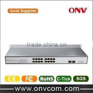 16 Port Gigabit PoE Switch With 48V Output IEEE802.3af thumbnail-1
