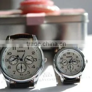 Three Eye Six Stitches Fashionable Couple Watches thumbnail-1