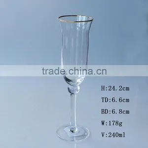 Customized Size Clear Gold Rim Wine Glass Set High Quality Dubai Luxury Glass Set Promotion thumbnail-3