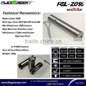 18650 Battery Stainless Body Led Q5 Mini Torch thumbnail-3