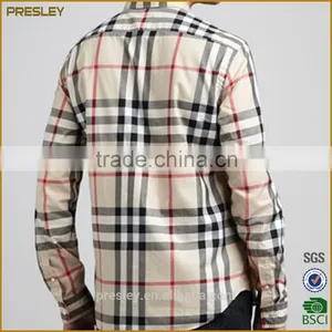Wholesale Fashion Long Sleeve Designer Check Plaid Button Down Shirts for Men thumbnail-2