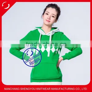 2015 Custom Lady's Fashion Pullover Fleece Printed Sweatshirts Hoodies thumbnail-1