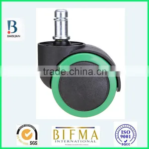 BL 50mm Smal Black& Green Durable Mute Swivel Outdoor Rubber Office Chair Caster thumbnail-4