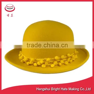Flat Top Wool Felt Bowler Hat thumbnail-3