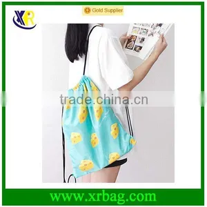 Hot Sale Drawstring Backpack 100%Polyester Fashion Fresh Storage Drawstring Bag for Travelling thumbnail-4