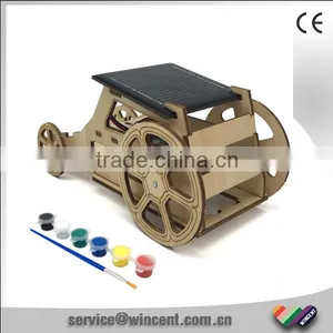 DIY Educational Kids Assembly Wooden Vechicle Solar Energy Toys thumbnail-1