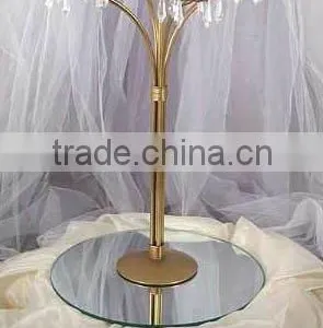 Golden Candelabra for Wedding Table, 5 Arm Crystal Decorated Candelabra thumbnail-1