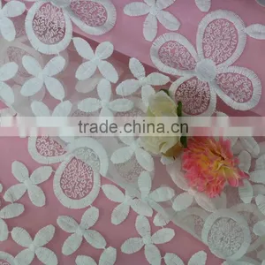 Top Quality Dress Flower Pattern Embroidery Cotton Lace Embroidery Fabric thumbnail-5