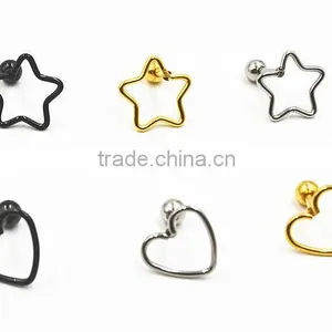 Star Heart Earring Helix Tragus Cartilage Earring thumbnail-1