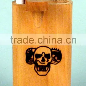 Cedar Wood Smiley Face Dug Out Pipe thumbnail-2