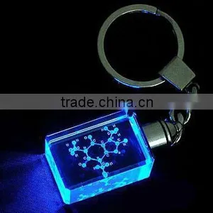 Glass Crystal Keychain Etched Love With LED Light For Weeding Door Gift thumbnail-1