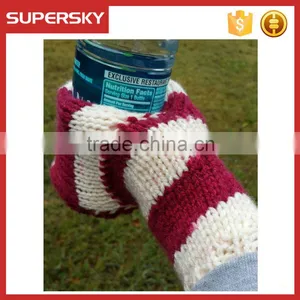 A-703 Hand Knitted Drink Mittens Crochet Beer Mitten Cosy Crochet Bottle Hand Holder thumbnail-1