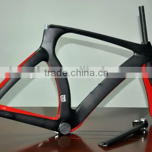 Chinese Cheap Bike,full Carbon Time Trial TT Frameset Black Matt/red Glossy Finish Fm018 thumbnail-1