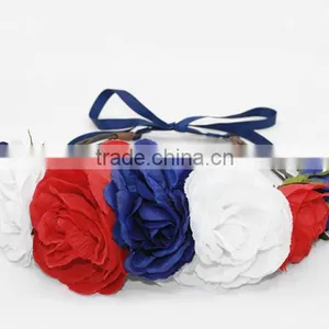 Fabric Rose Flower Bando Lace-up Flower Headband thumbnail-3