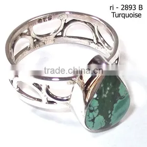 Whole Sale Sterling Silver Gem Rings Tibet Ring Semi Precious thumbnail-1