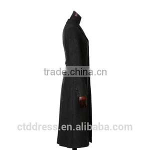 2015 New Style 100% Cashmere Black Coat 2015 Women Fashion Clothing thumbnail-3
