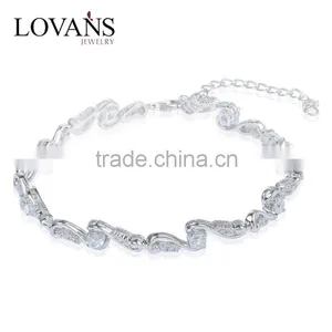 Beautiful Hotsale High Quality Handmade Tennis Bracelets With White AAAA CZ Stones thumbnail-1