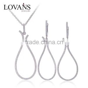 925 Sterling Silver Hoop Fashion Jewelry Set Wholesale E001 thumbnail-1