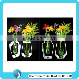 Wholesale Acrylic Flower Vase Holder White Color Lucite Flower Stand thumbnail-1