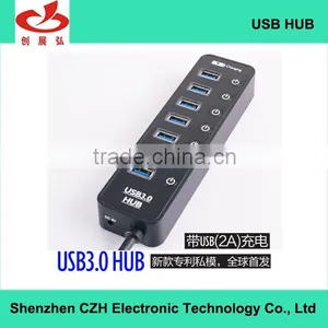 High-speed 7 Port Usb Hub With Individual Switches and Led Indicators, 7 Port Usb 3.0 Hub +1 Quick Charging Port thumbnail-4