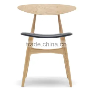 Modern Compact Solid Wood Leather Living Room Dining Chair thumbnail-4