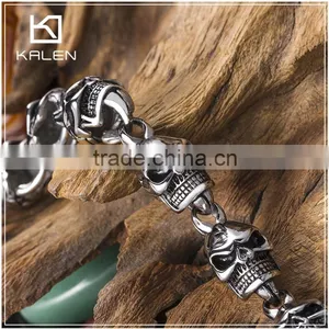 High Italian Skull Bracelet With Stainless Steel Bracelet Clasp thumbnail-3