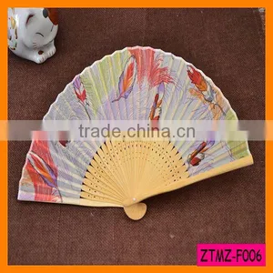 2014 Hot Sales Feather Women Bamboo Folding Fan Wholesale ZTMZ-F006 thumbnail-1