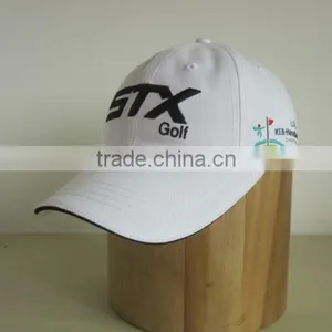 White Cotton Golf Caps Flat Embroidery Golf Cap Wholesale thumbnail-4