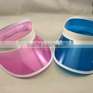 Hot Selling Summer UV Protection Plastic PVC Transparent Sun Visor Cap thumbnail-2