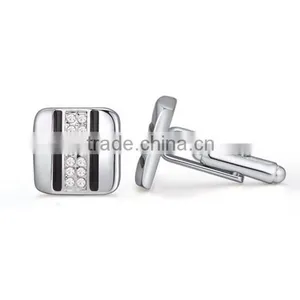 2016 Cool Mens Shirts Enamel Cuff Links Jewelry Diamond Cufflinks Silver Copper thumbnail-3