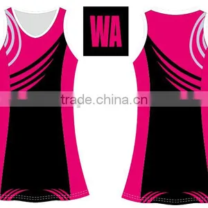 New Designer Women Zipper Placket Sublimation Printing Netball Dress thumbnail-6