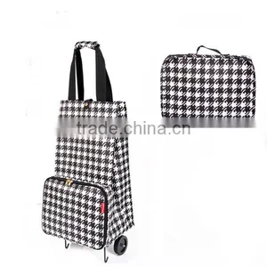 Set of 1 Trolley Shopping Bag With 2 Wheels and Zipper Pocket thumbnail-1
