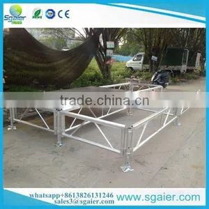 Low Cost Black Platform 4ft by 8ft Aluminum Portable Stage With Guardrail thumbnail-4