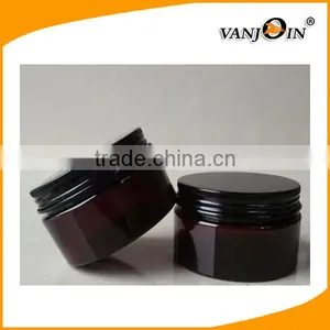 PET Jar 50g 100g 150g 250g Amber Plastic Jar With Metal Lid for Sale thumbnail-2