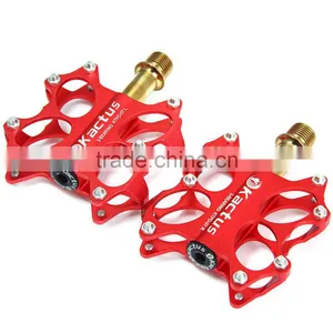 2pcs Kactus KTPD - 07 Bike MTB Cycling Pedals Gold-plating Titanium Spindle Footrest Flat CNC 3 Bearings Ultralight Pedals thumbnail-2