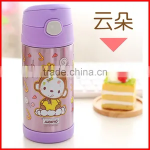 400ML Mokyo Cartoon Stainless Steel Flask for Children With Straw thumbnail-2
