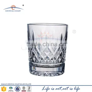ANTIQUE CRYSTAL THICK STEMLESS WINE GLASSES thumbnail-3