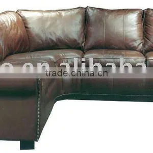 Genuine Leather Sofa. Beautiful L Shape Sofa. Comfortable and Beautiful L Shape Sofa. Genuine or Systhetic Corner Sofa B48016 thumbnail-1