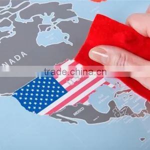 New World Map With Scratch off Flags Edition Tube Packaging Scratch Travel World Map AMA-13 thumbnail-3