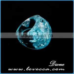 Pressed Flower Ring Real Turquoise Star Ferry Resin Dome Ring Floral Botanical Jewelry thumbnail-6