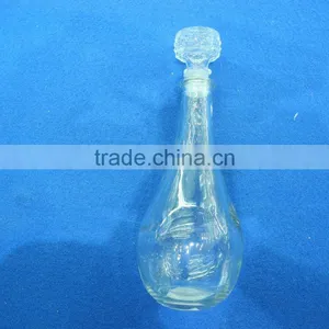 Sealed Clear Glass Drinking Bottle With Glass Cork Lid thumbnail-1