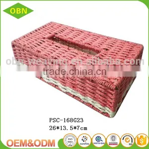 Custom Eco-friendly Material Cheap Decorative Paper Rope Hand Woven Paper Tissue Napkin Holder thumbnail-3