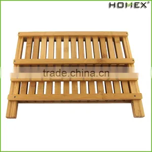 High Quality Kitchen 2 Tier Bamboo Dish Rack Dish Drying Rack Can Folding/Homex_Factory thumbnail-1