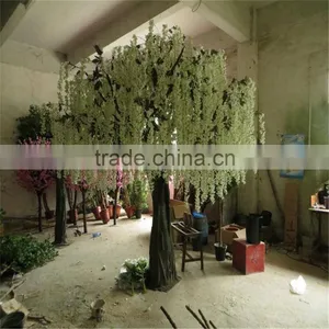 SJ201710046 China Manufacturer Fake White Silk Pudding Blossom Flower Tree thumbnail-2