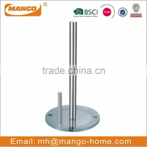 Standing Glass Base Stainless Steel Kitchen Paper Towel Holder thumbnail-1